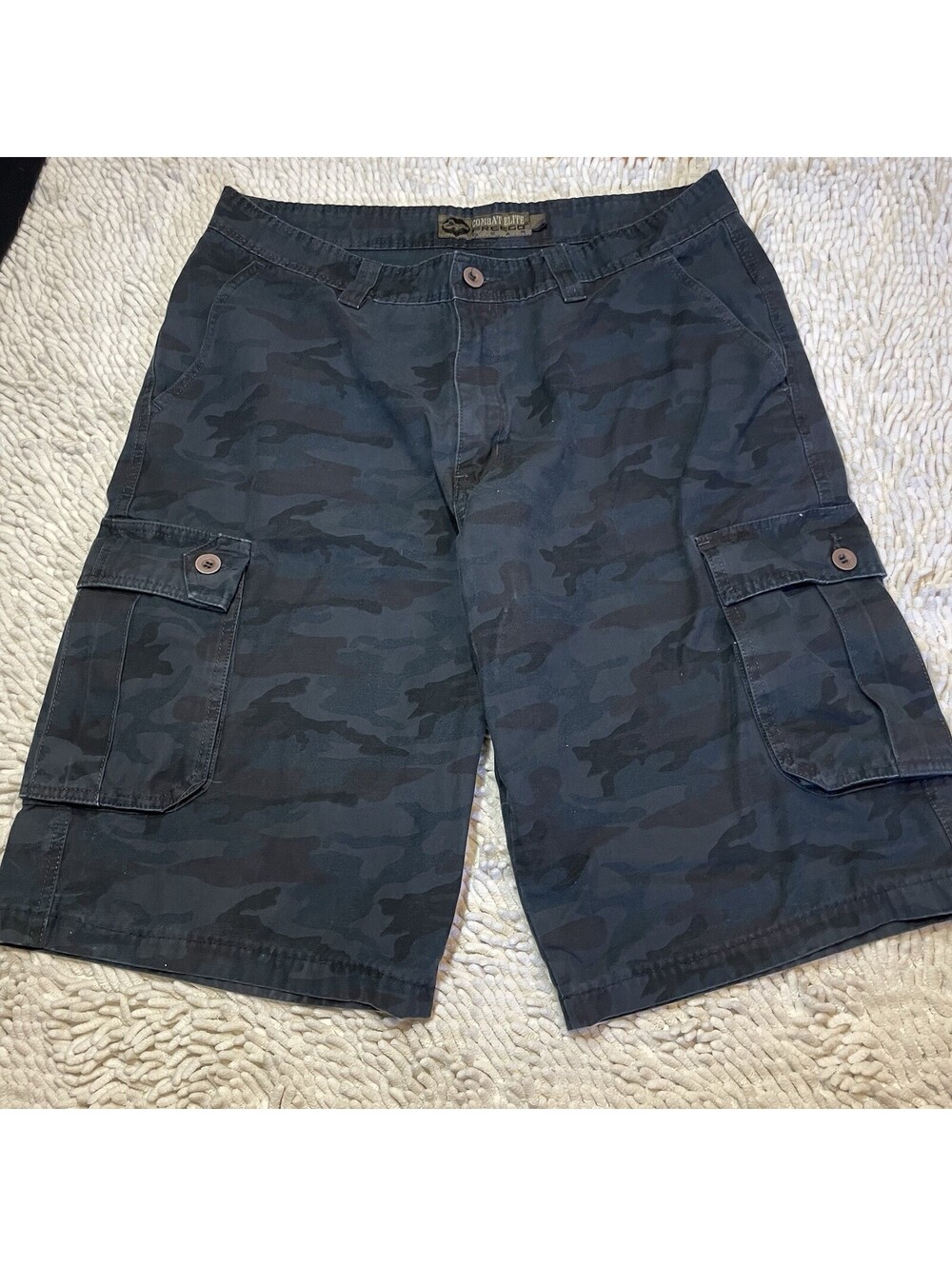 Vintage Freego Cargo Camo Shorts 32 Combat Elite Utility Baggy Y2K
